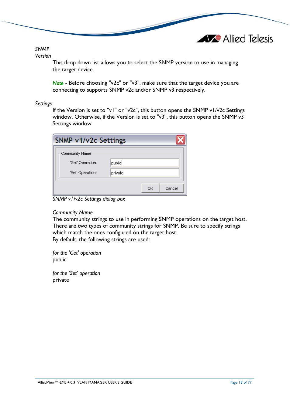 Allied Telesis AlliedView-EMS 4.0.3 VLAN-Manager User Manual | Page 18 / 77