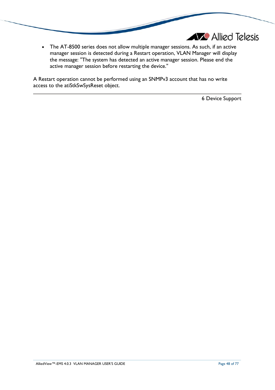 Allied Telesis AlliedView-EMS 4.0.3 VLAN-Manager User Manual | Page 48 / 77
