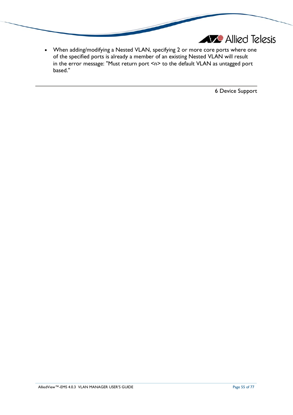 Allied Telesis AlliedView-EMS 4.0.3 VLAN-Manager User Manual | Page 55 / 77