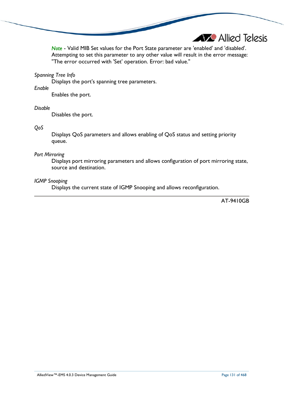 Allied Telesis AlliedView-EMS 4.0.3 Device-Management User Manual | Page 131 / 468