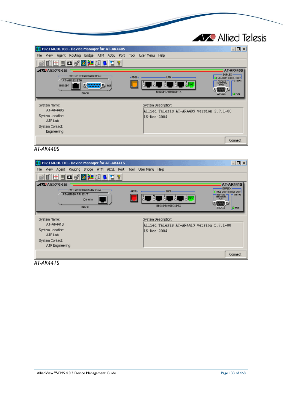 Allied Telesis AlliedView-EMS 4.0.3 Device-Management User Manual | Page 133 / 468