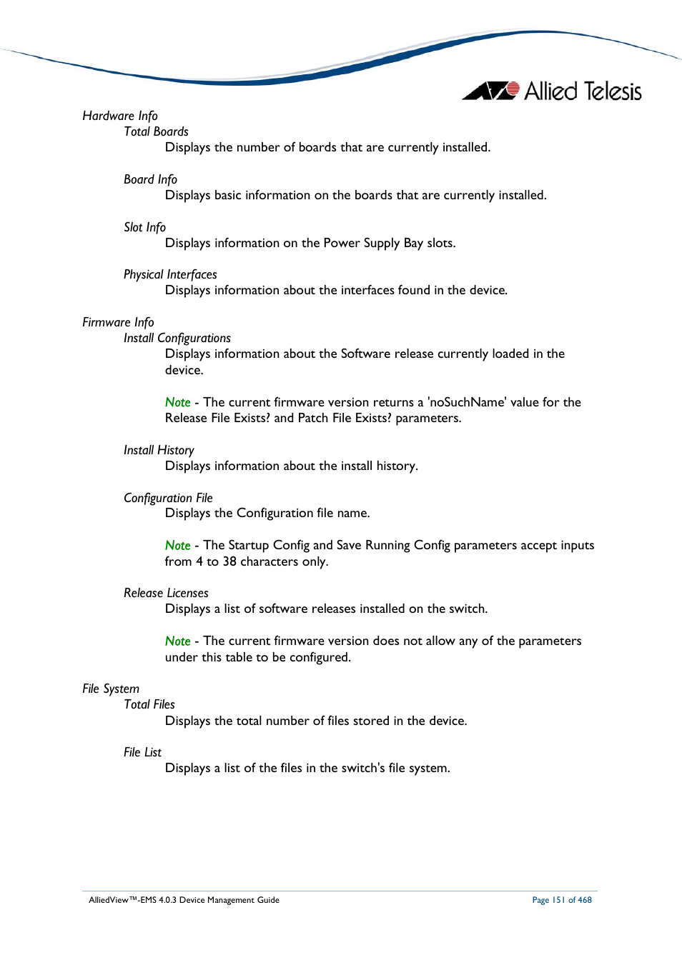 Allied Telesis AlliedView-EMS 4.0.3 Device-Management User Manual | Page 151 / 468