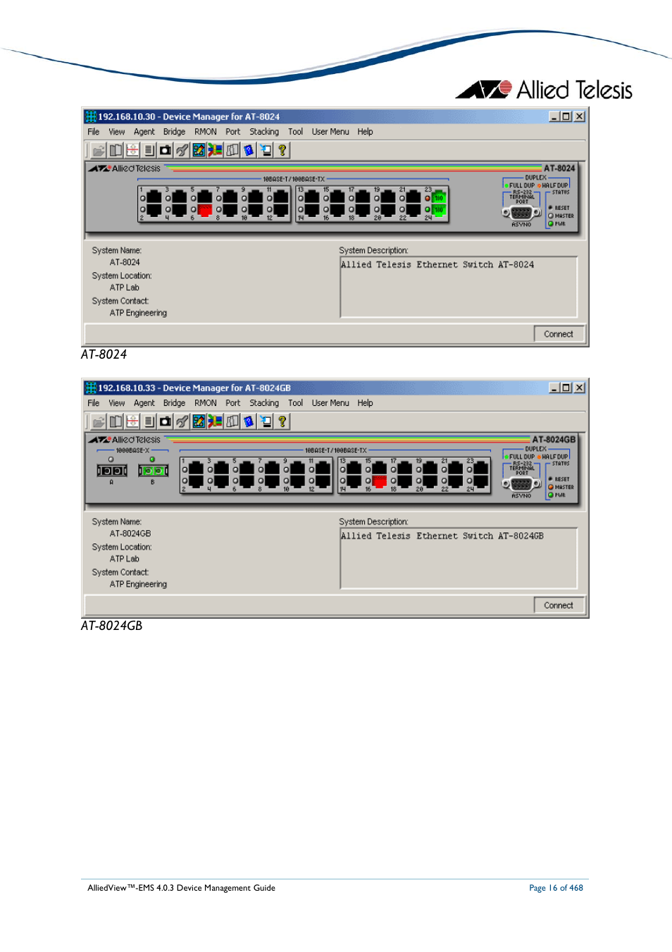 Allied Telesis AlliedView-EMS 4.0.3 Device-Management User Manual | Page 16 / 468