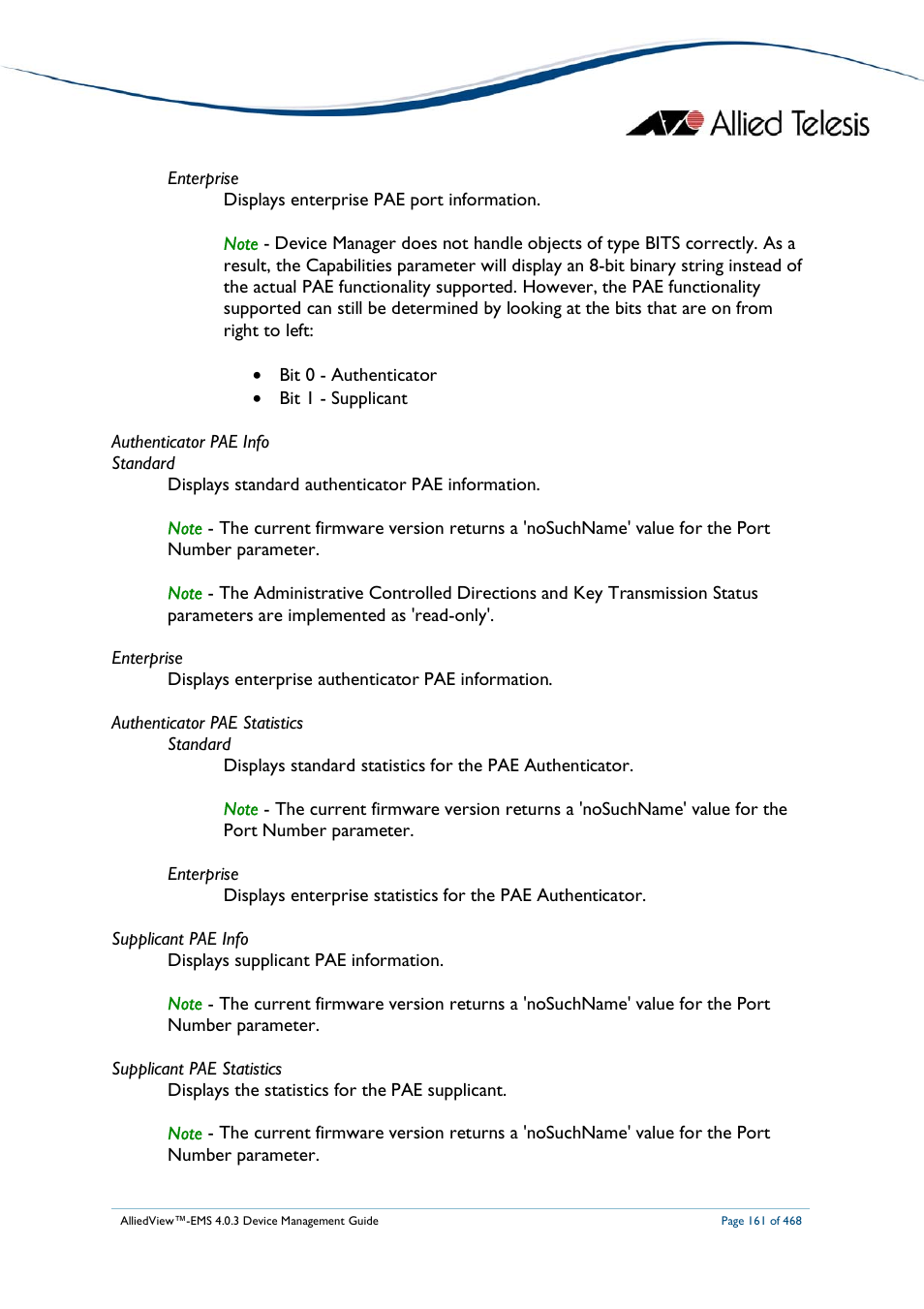 Allied Telesis AlliedView-EMS 4.0.3 Device-Management User Manual | Page 161 / 468