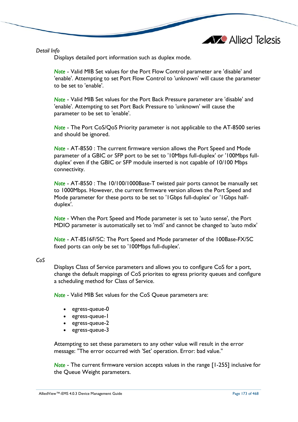 Allied Telesis AlliedView-EMS 4.0.3 Device-Management User Manual | Page 173 / 468