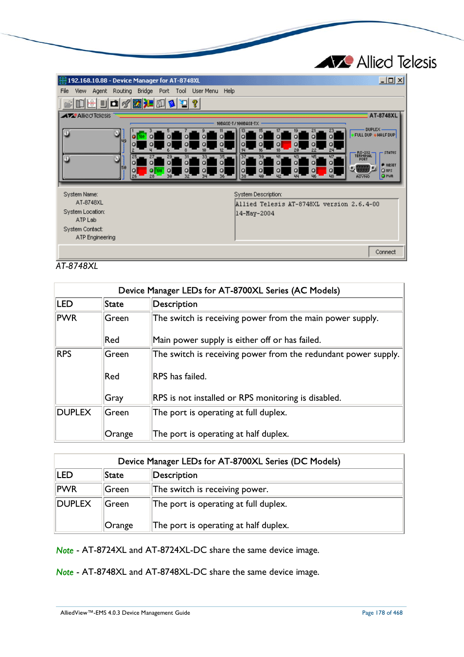 Allied Telesis AlliedView-EMS 4.0.3 Device-Management User Manual | Page 178 / 468