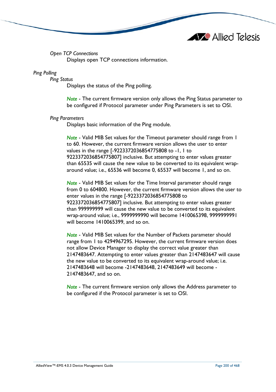 Allied Telesis AlliedView-EMS 4.0.3 Device-Management User Manual | Page 200 / 468