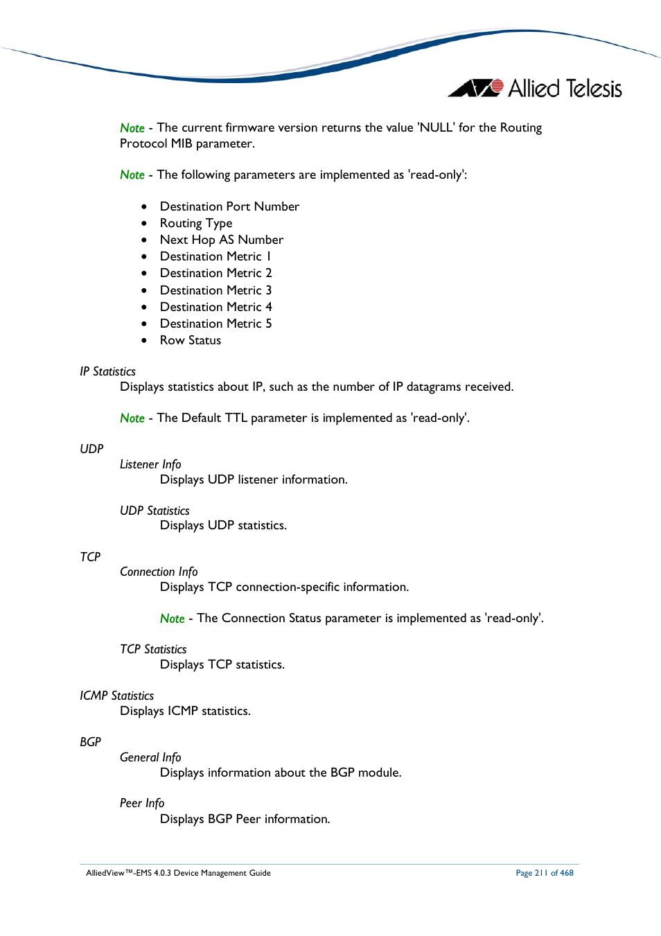 Allied Telesis AlliedView-EMS 4.0.3 Device-Management User Manual | Page 211 / 468