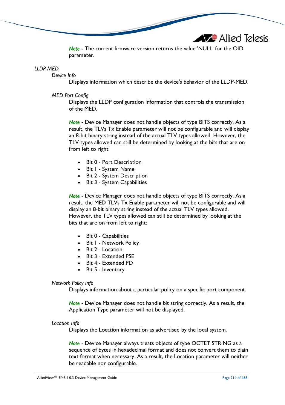 Allied Telesis AlliedView-EMS 4.0.3 Device-Management User Manual | Page 214 / 468