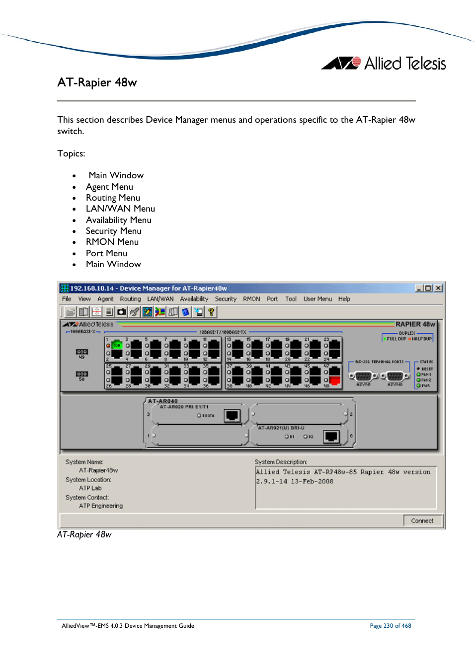At-rapier 48w | Allied Telesis AlliedView-EMS 4.0.3 Device-Management User Manual | Page 230 / 468