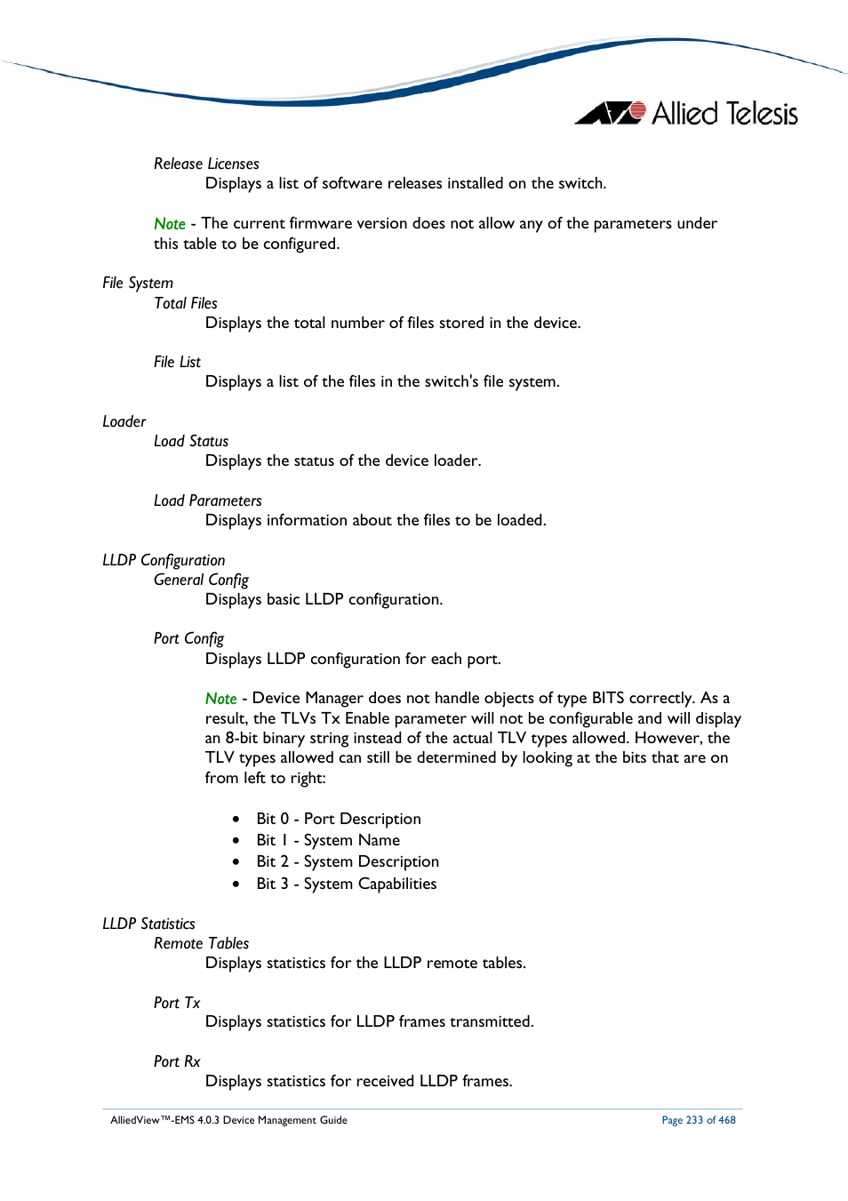 Allied Telesis AlliedView-EMS 4.0.3 Device-Management User Manual | Page 233 / 468