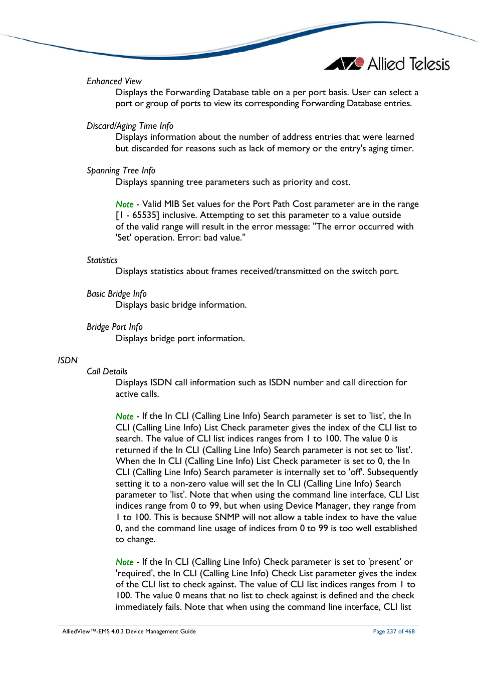Allied Telesis AlliedView-EMS 4.0.3 Device-Management User Manual | Page 237 / 468
