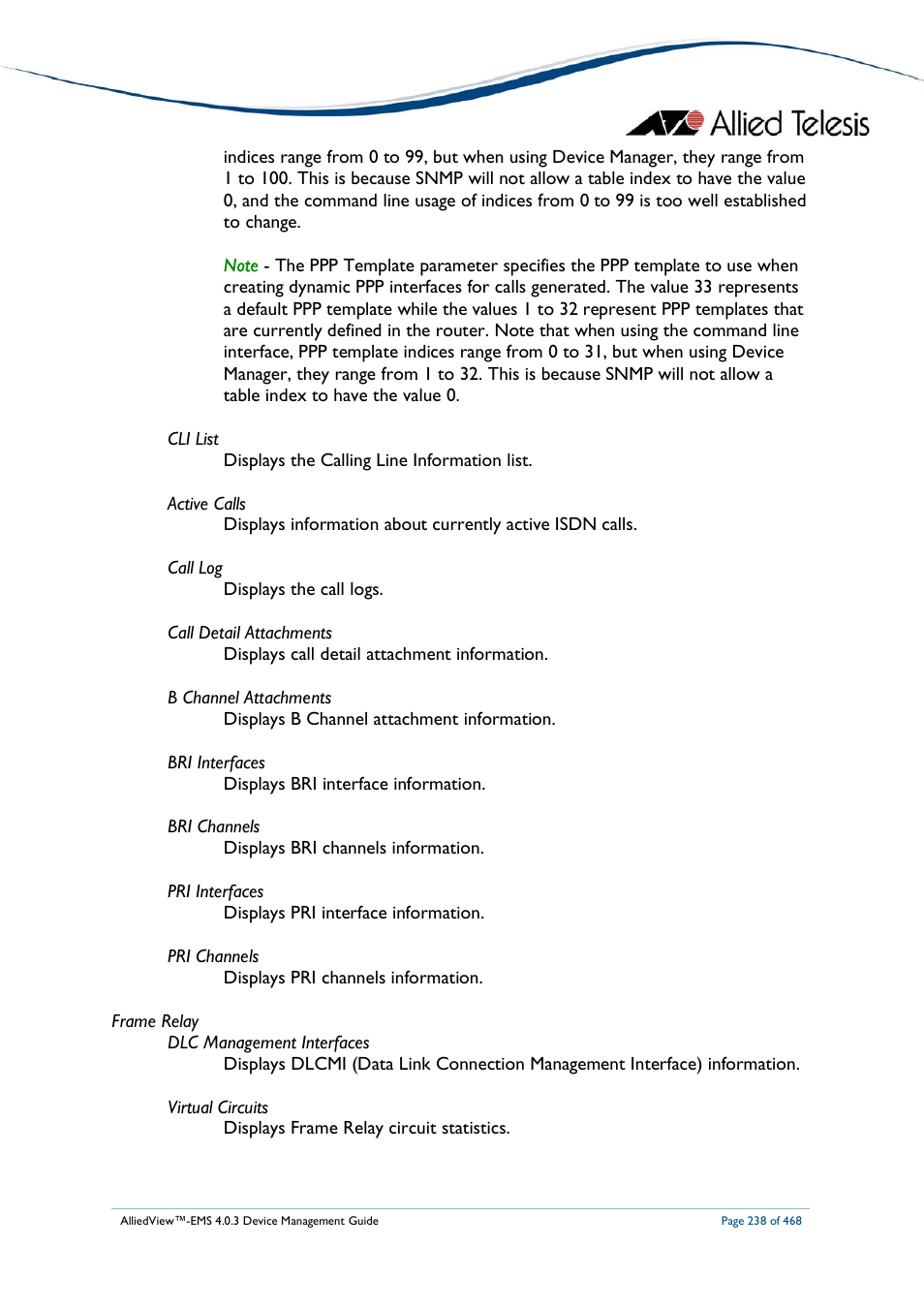 Allied Telesis AlliedView-EMS 4.0.3 Device-Management User Manual | Page 238 / 468