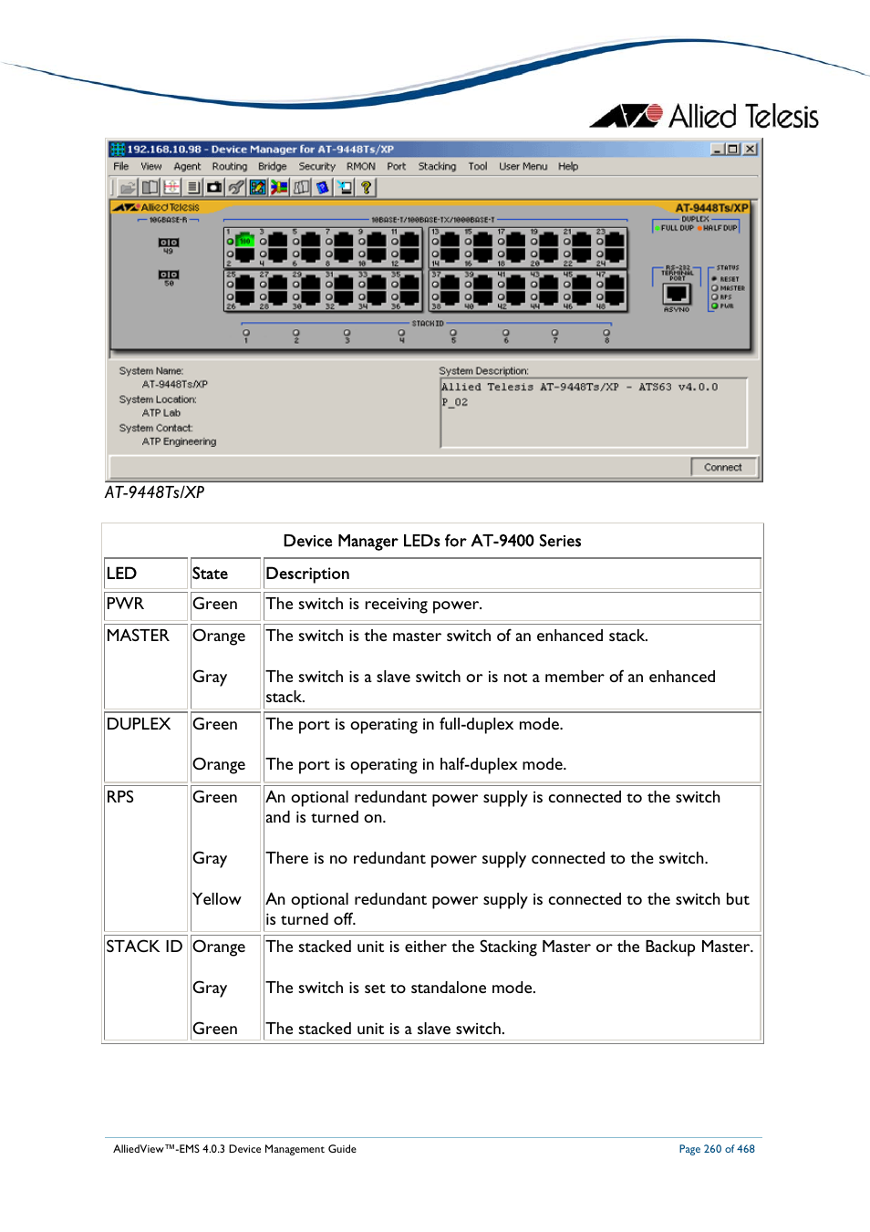 Allied Telesis AlliedView-EMS 4.0.3 Device-Management User Manual | Page 260 / 468