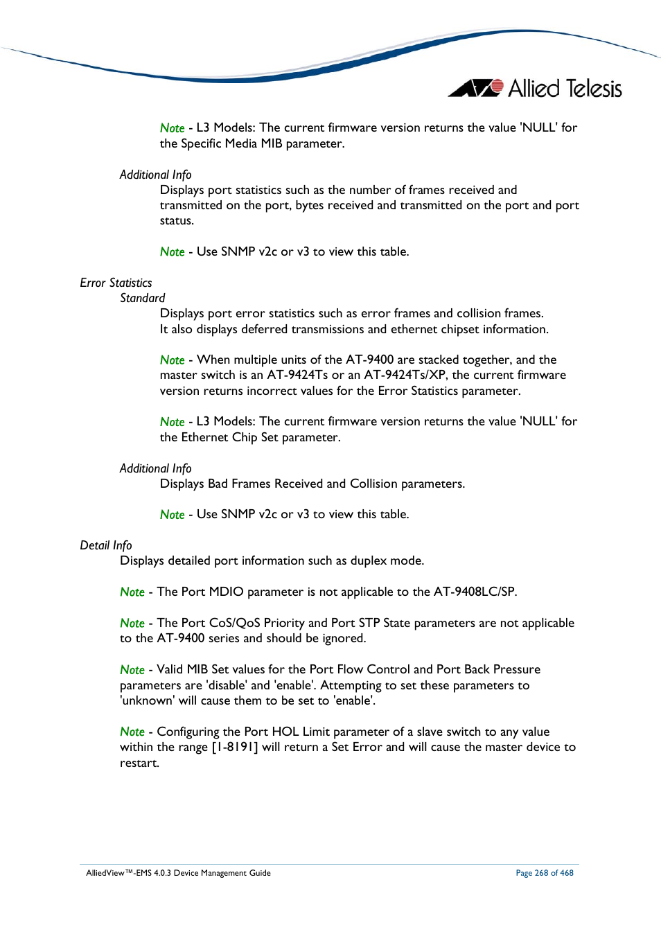 Allied Telesis AlliedView-EMS 4.0.3 Device-Management User Manual | Page 268 / 468