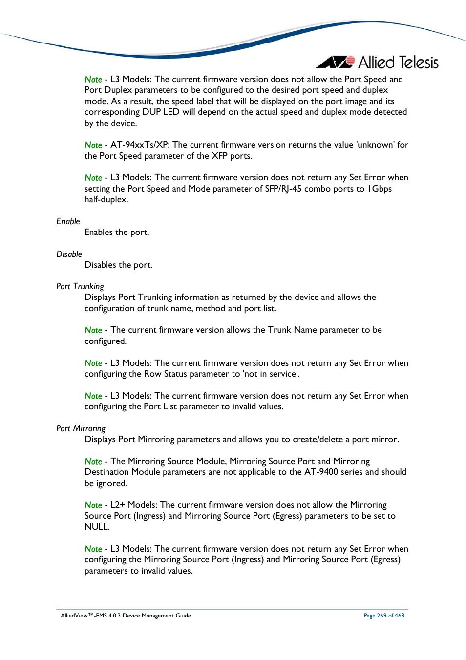 Allied Telesis AlliedView-EMS 4.0.3 Device-Management User Manual | Page 269 / 468