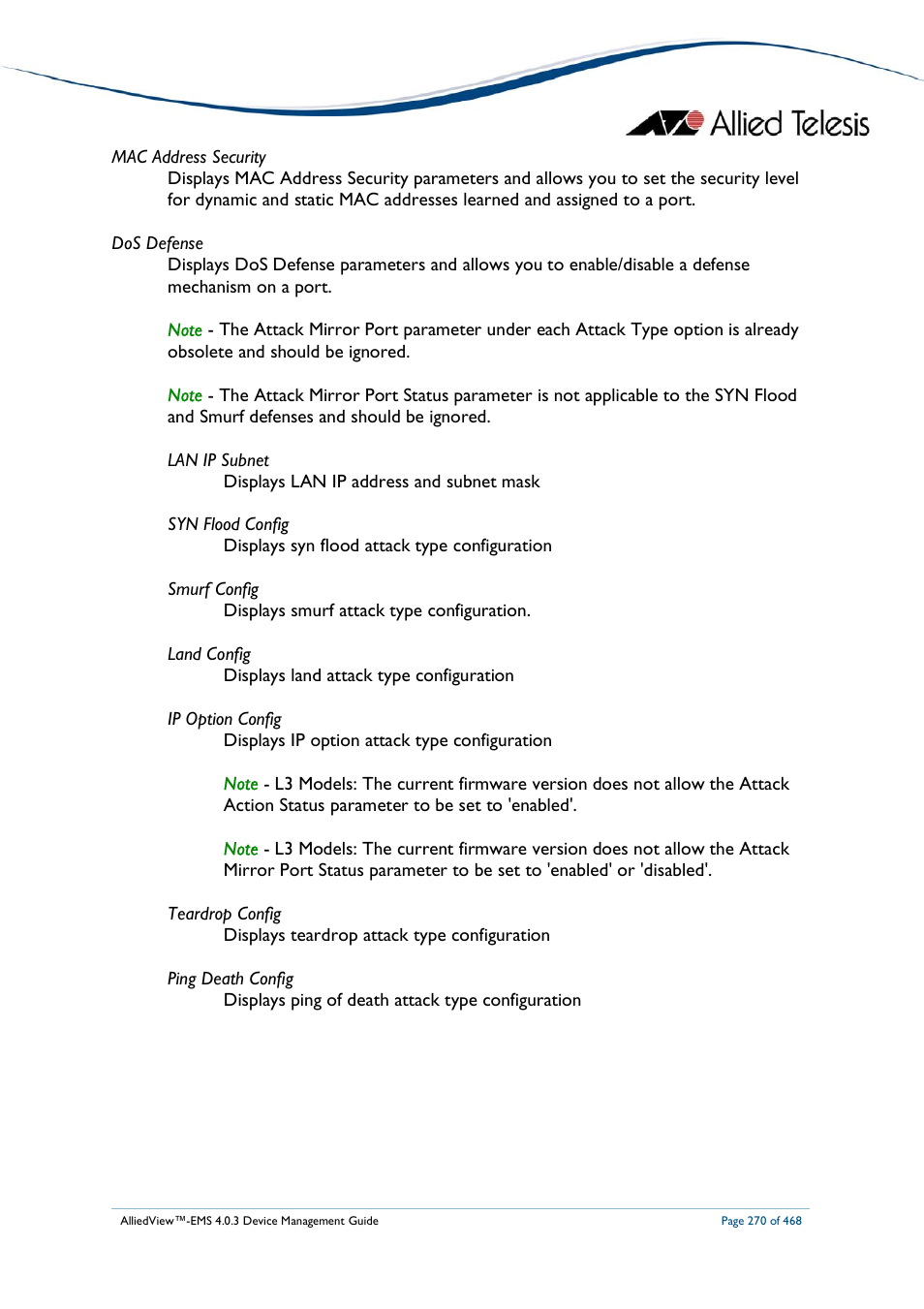 Allied Telesis AlliedView-EMS 4.0.3 Device-Management User Manual | Page 270 / 468