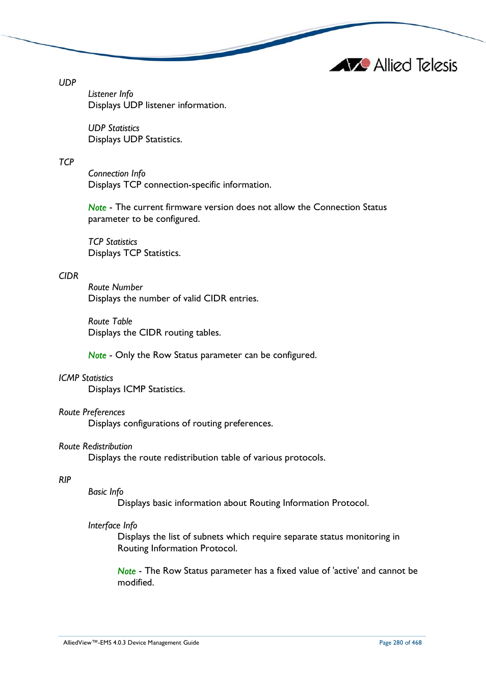 Allied Telesis AlliedView-EMS 4.0.3 Device-Management User Manual | Page 280 / 468