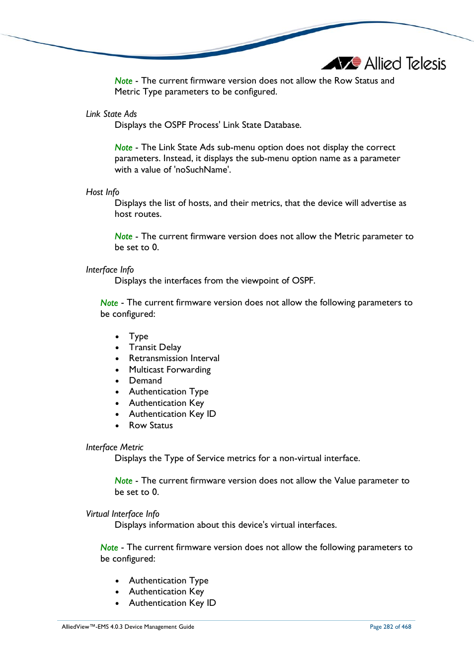 Allied Telesis AlliedView-EMS 4.0.3 Device-Management User Manual | Page 282 / 468
