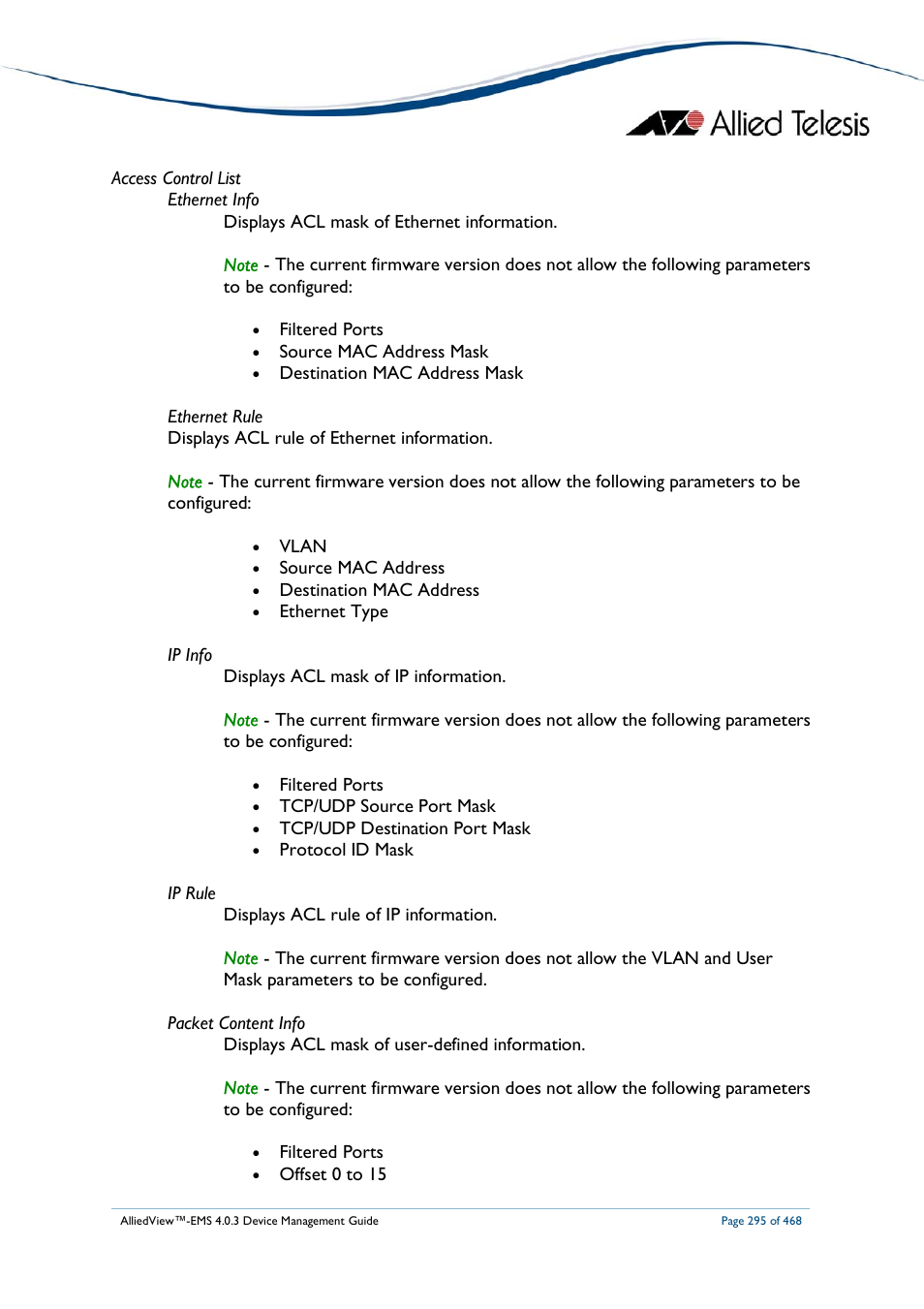 Allied Telesis AlliedView-EMS 4.0.3 Device-Management User Manual | Page 295 / 468