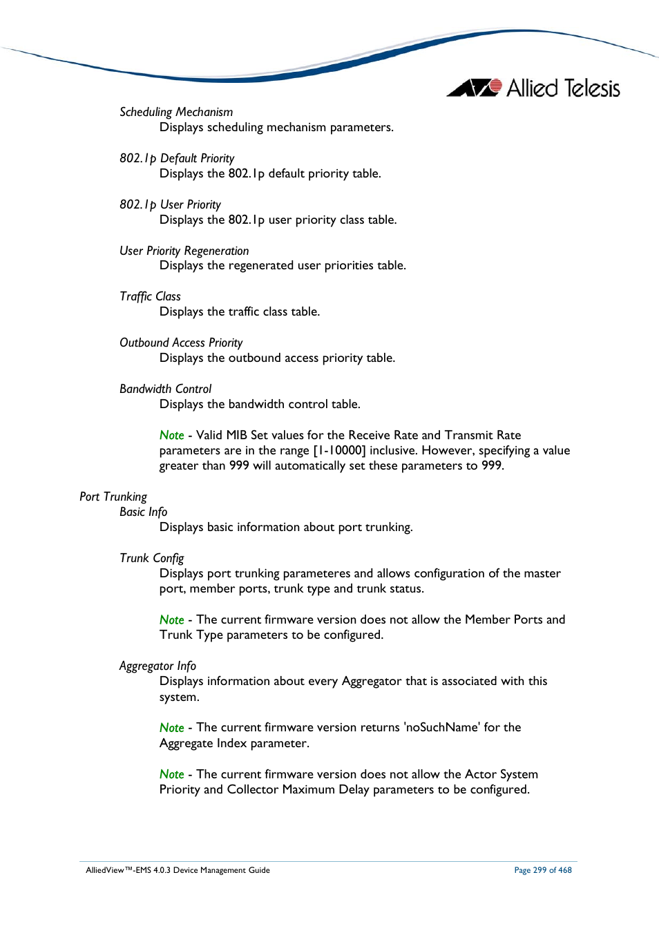 Allied Telesis AlliedView-EMS 4.0.3 Device-Management User Manual | Page 299 / 468