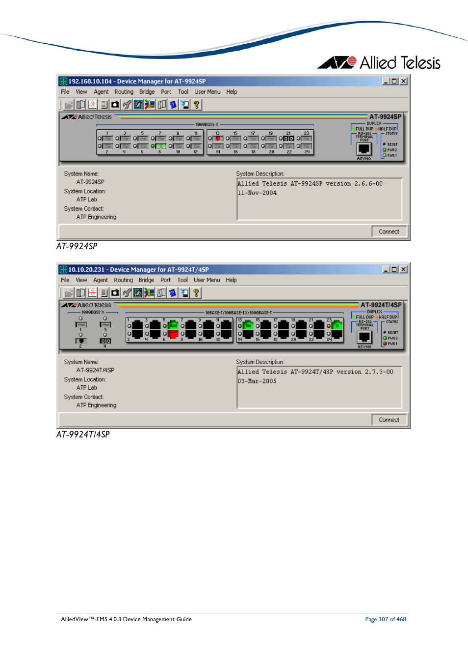Allied Telesis AlliedView-EMS 4.0.3 Device-Management User Manual | Page 307 / 468