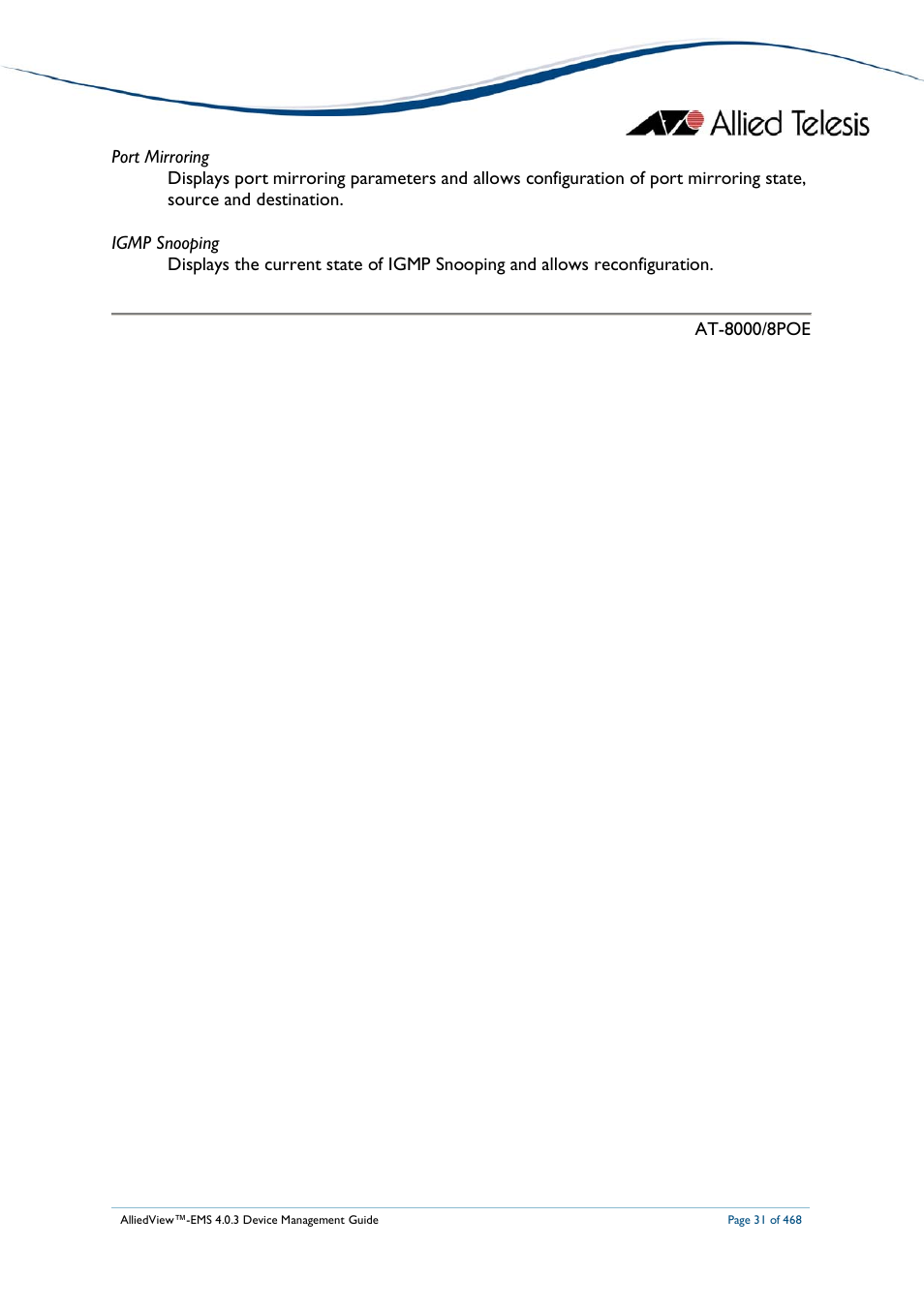 Allied Telesis AlliedView-EMS 4.0.3 Device-Management User Manual | Page 31 / 468
