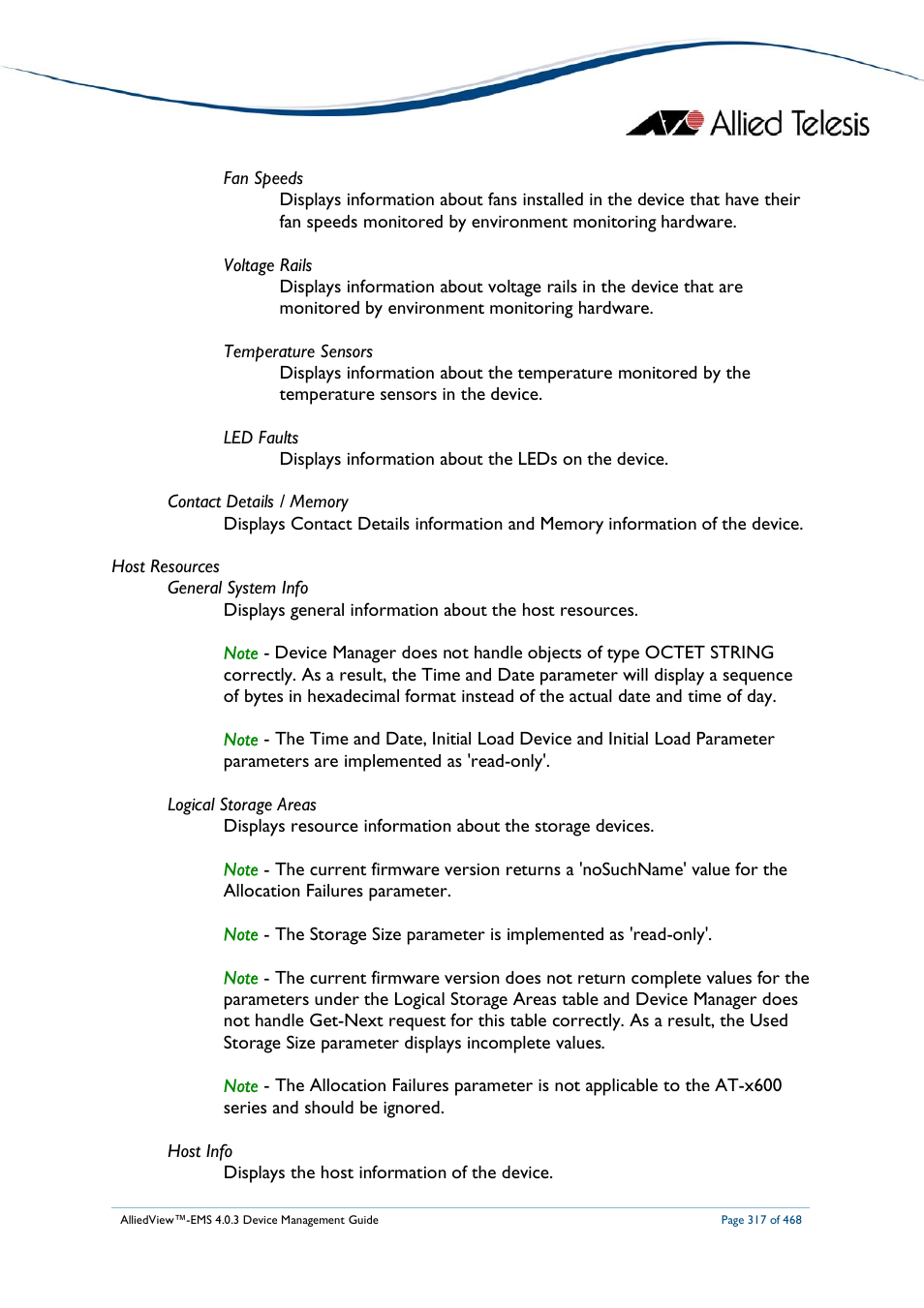 Allied Telesis AlliedView-EMS 4.0.3 Device-Management User Manual | Page 317 / 468