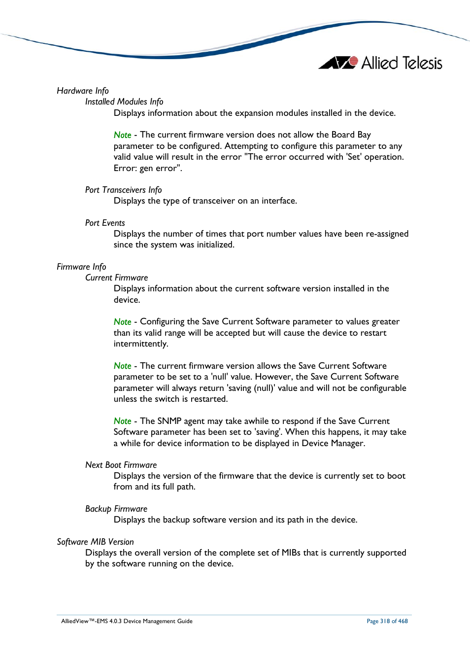 Allied Telesis AlliedView-EMS 4.0.3 Device-Management User Manual | Page 318 / 468