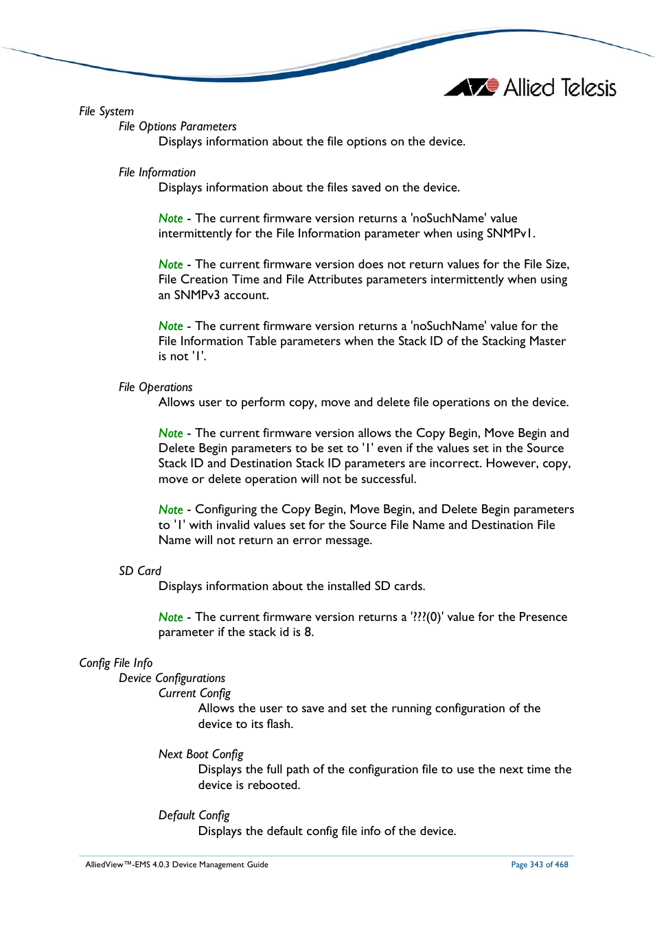 Allied Telesis AlliedView-EMS 4.0.3 Device-Management User Manual | Page 343 / 468