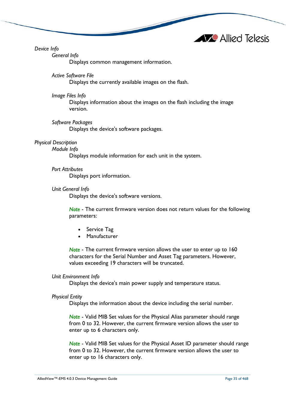 Allied Telesis AlliedView-EMS 4.0.3 Device-Management User Manual | Page 35 / 468