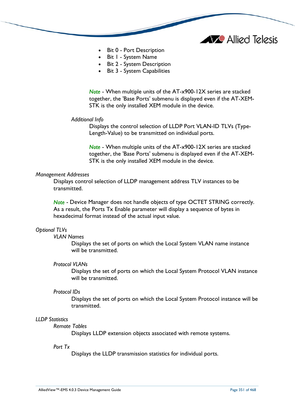 Allied Telesis AlliedView-EMS 4.0.3 Device-Management User Manual | Page 351 / 468