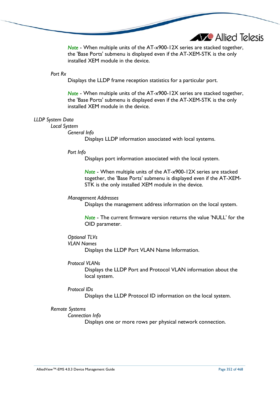 Allied Telesis AlliedView-EMS 4.0.3 Device-Management User Manual | Page 352 / 468