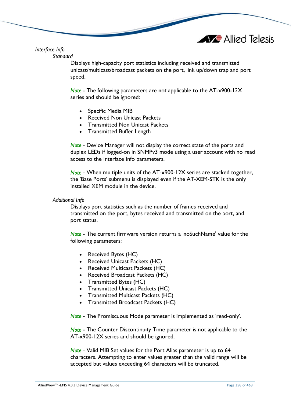 Allied Telesis AlliedView-EMS 4.0.3 Device-Management User Manual | Page 358 / 468