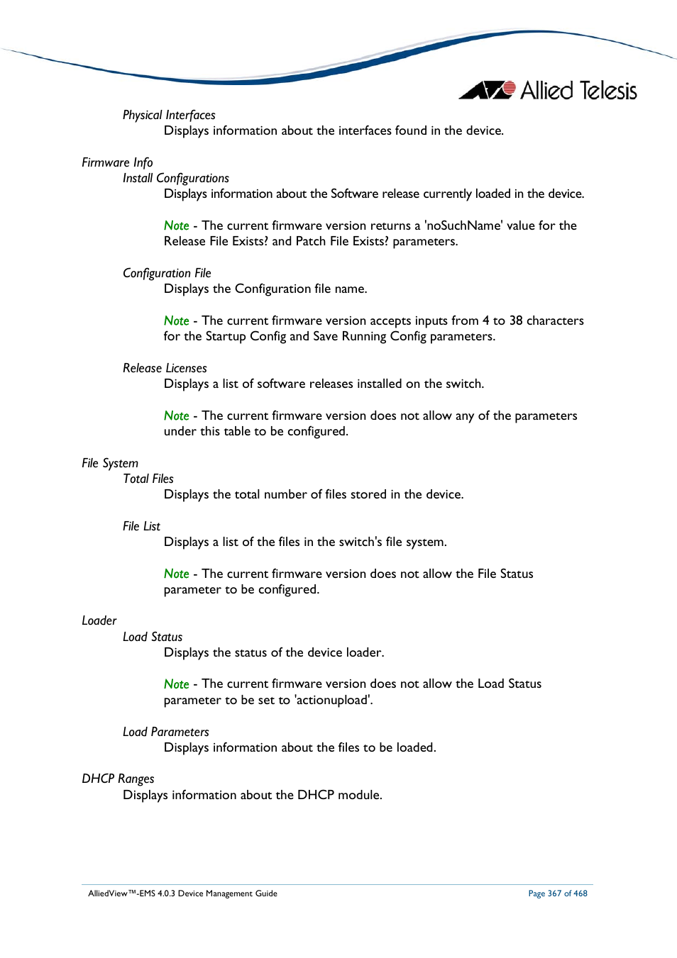 Allied Telesis AlliedView-EMS 4.0.3 Device-Management User Manual | Page 367 / 468