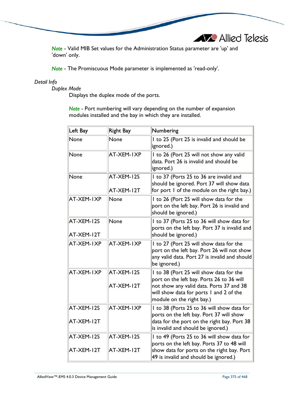 Allied Telesis AlliedView-EMS 4.0.3 Device-Management User Manual | Page 375 / 468