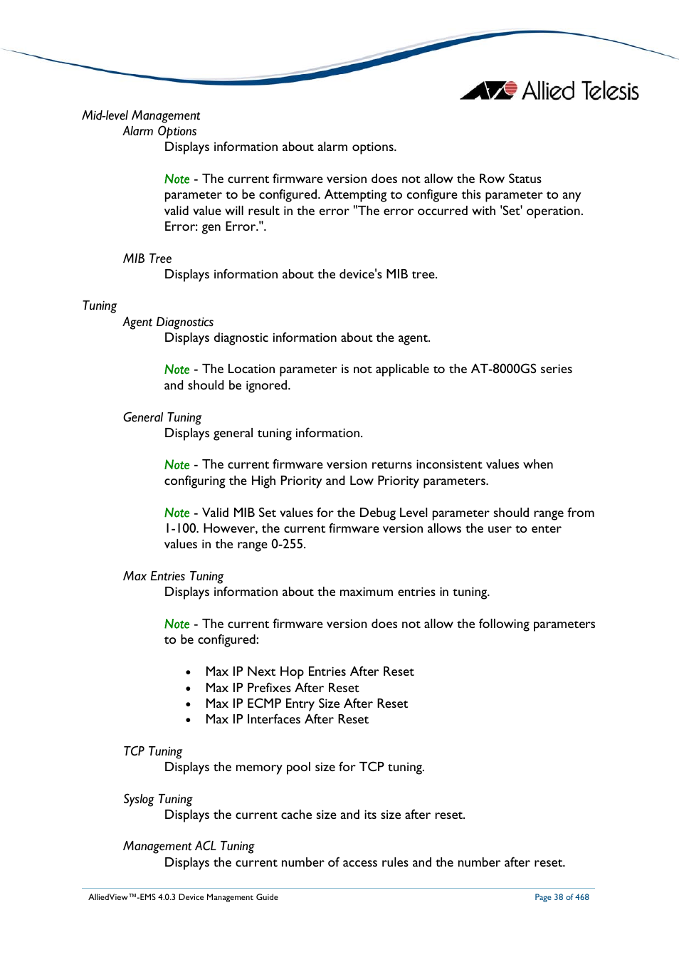 Allied Telesis AlliedView-EMS 4.0.3 Device-Management User Manual | Page 38 / 468