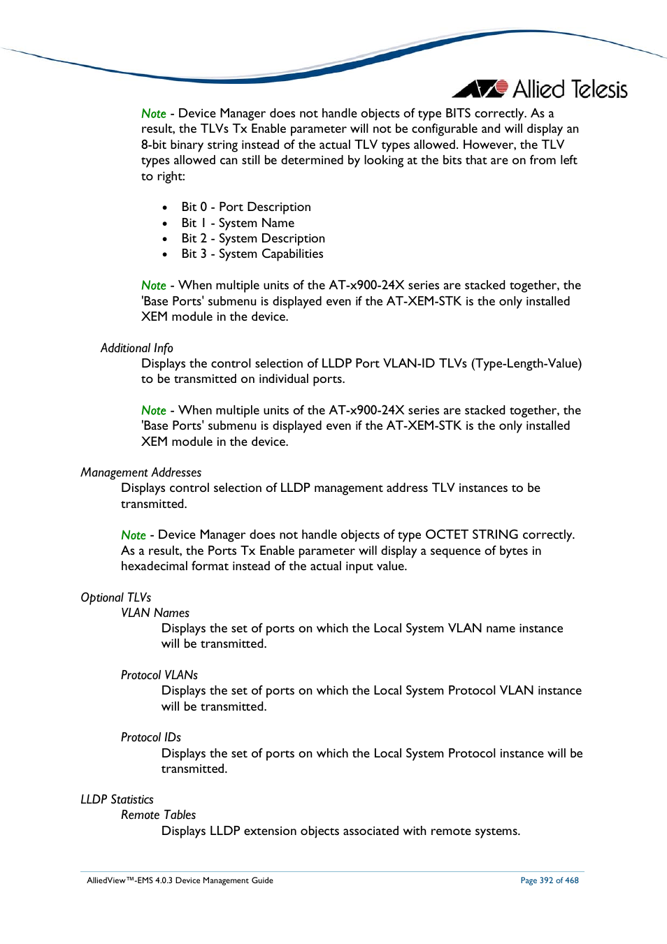 Allied Telesis AlliedView-EMS 4.0.3 Device-Management User Manual | Page 392 / 468