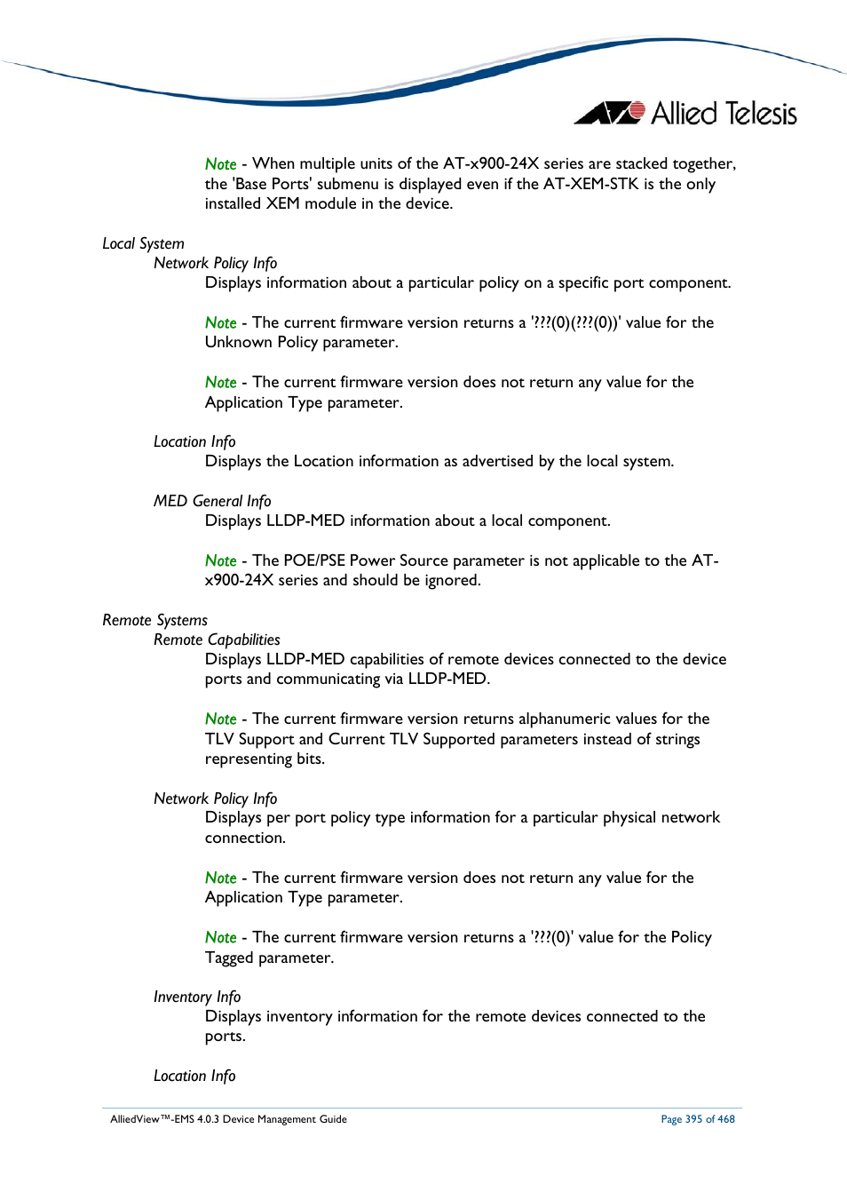 Allied Telesis AlliedView-EMS 4.0.3 Device-Management User Manual | Page 395 / 468