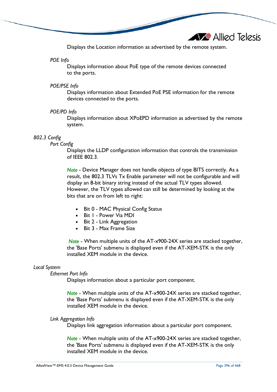 Allied Telesis AlliedView-EMS 4.0.3 Device-Management User Manual | Page 396 / 468
