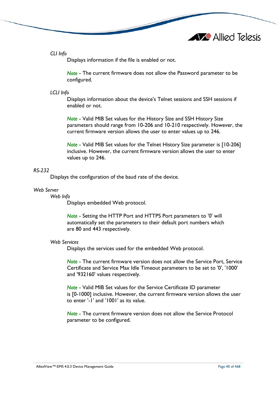 Allied Telesis AlliedView-EMS 4.0.3 Device-Management User Manual | Page 40 / 468