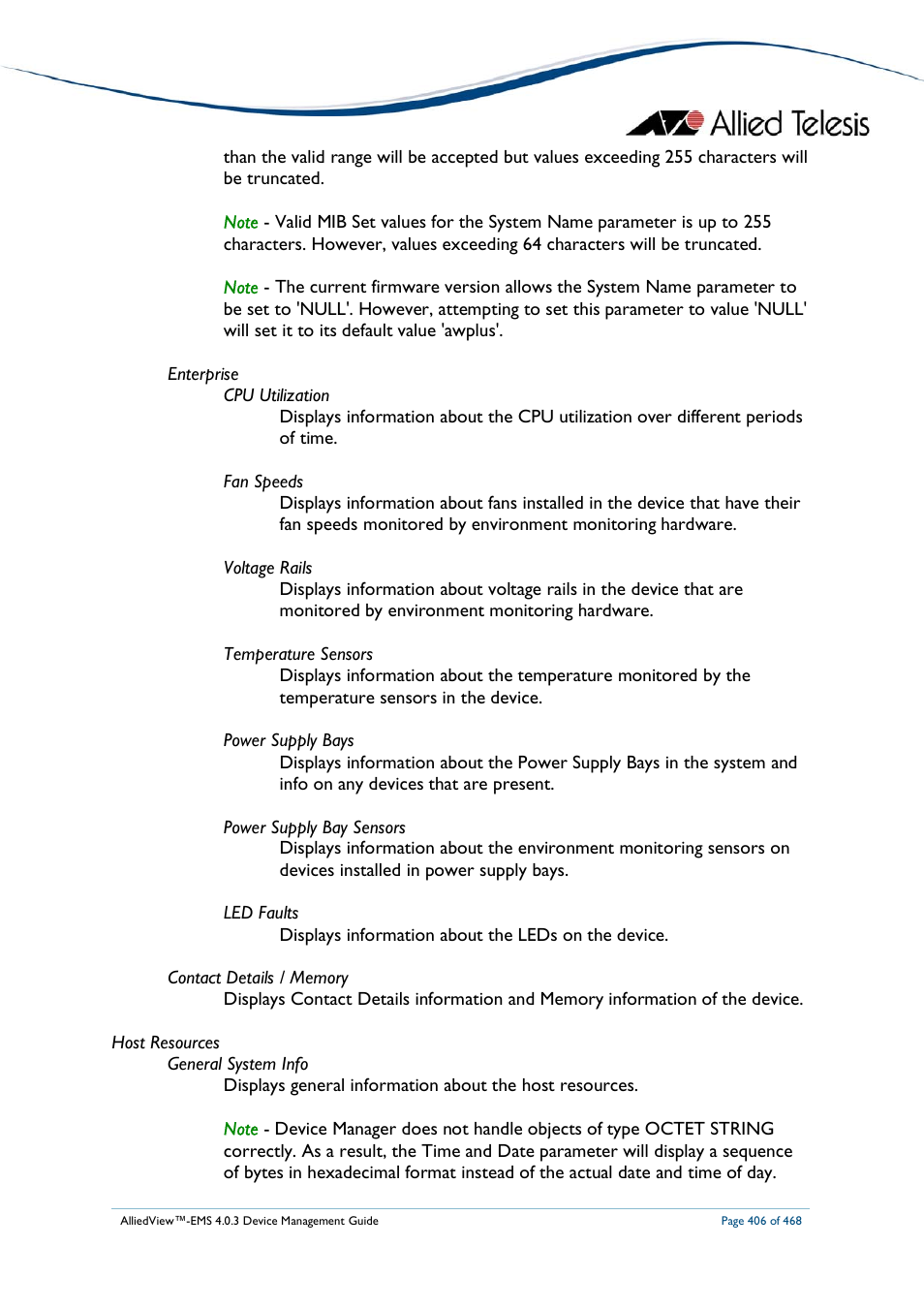 Allied Telesis AlliedView-EMS 4.0.3 Device-Management User Manual | Page 406 / 468