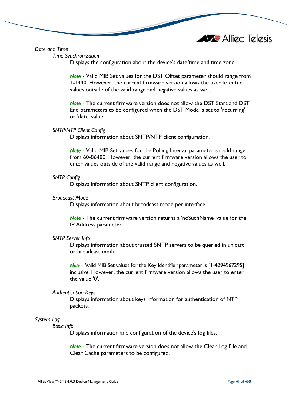 Allied Telesis AlliedView-EMS 4.0.3 Device-Management User Manual | Page 41 / 468