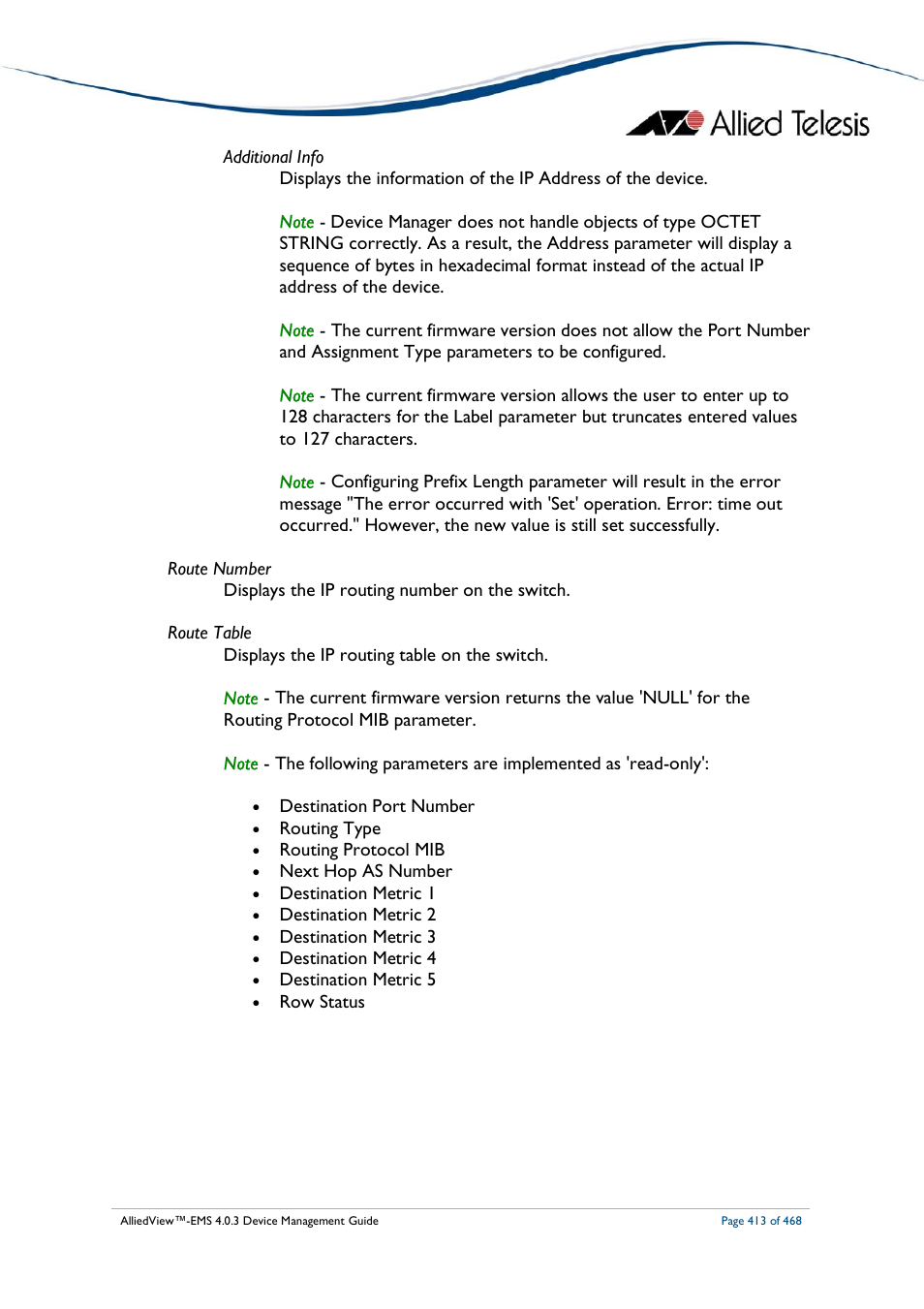 Allied Telesis AlliedView-EMS 4.0.3 Device-Management User Manual | Page 413 / 468