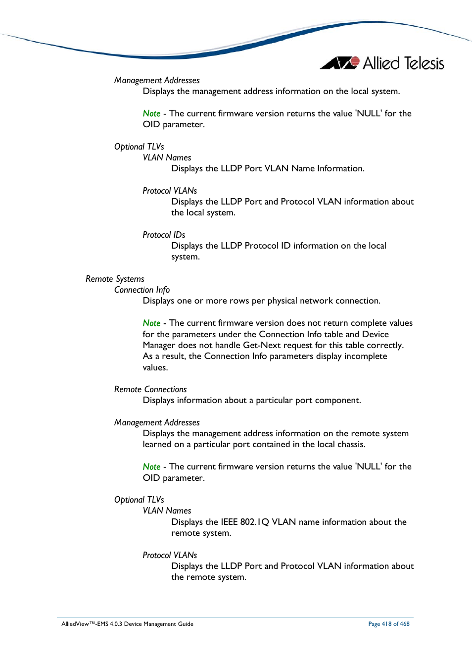 Allied Telesis AlliedView-EMS 4.0.3 Device-Management User Manual | Page 418 / 468