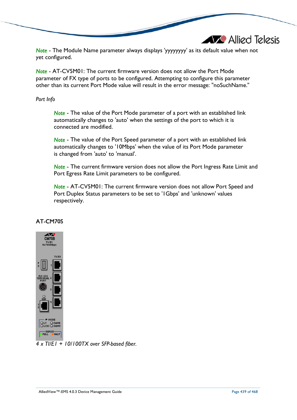 Allied Telesis AlliedView-EMS 4.0.3 Device-Management User Manual | Page 439 / 468