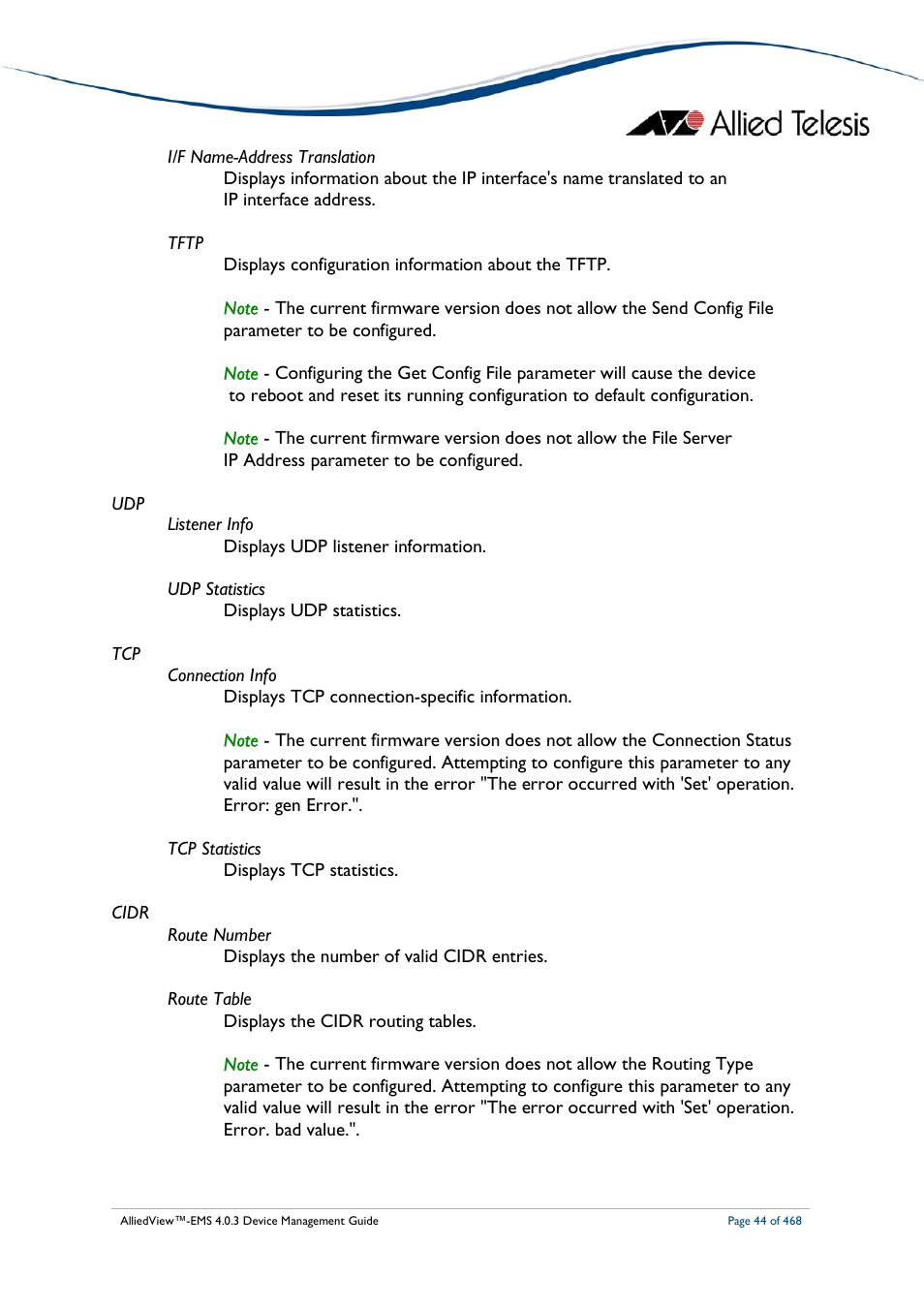 Allied Telesis AlliedView-EMS 4.0.3 Device-Management User Manual | Page 44 / 468