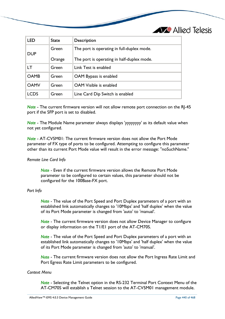 Allied Telesis AlliedView-EMS 4.0.3 Device-Management User Manual | Page 440 / 468