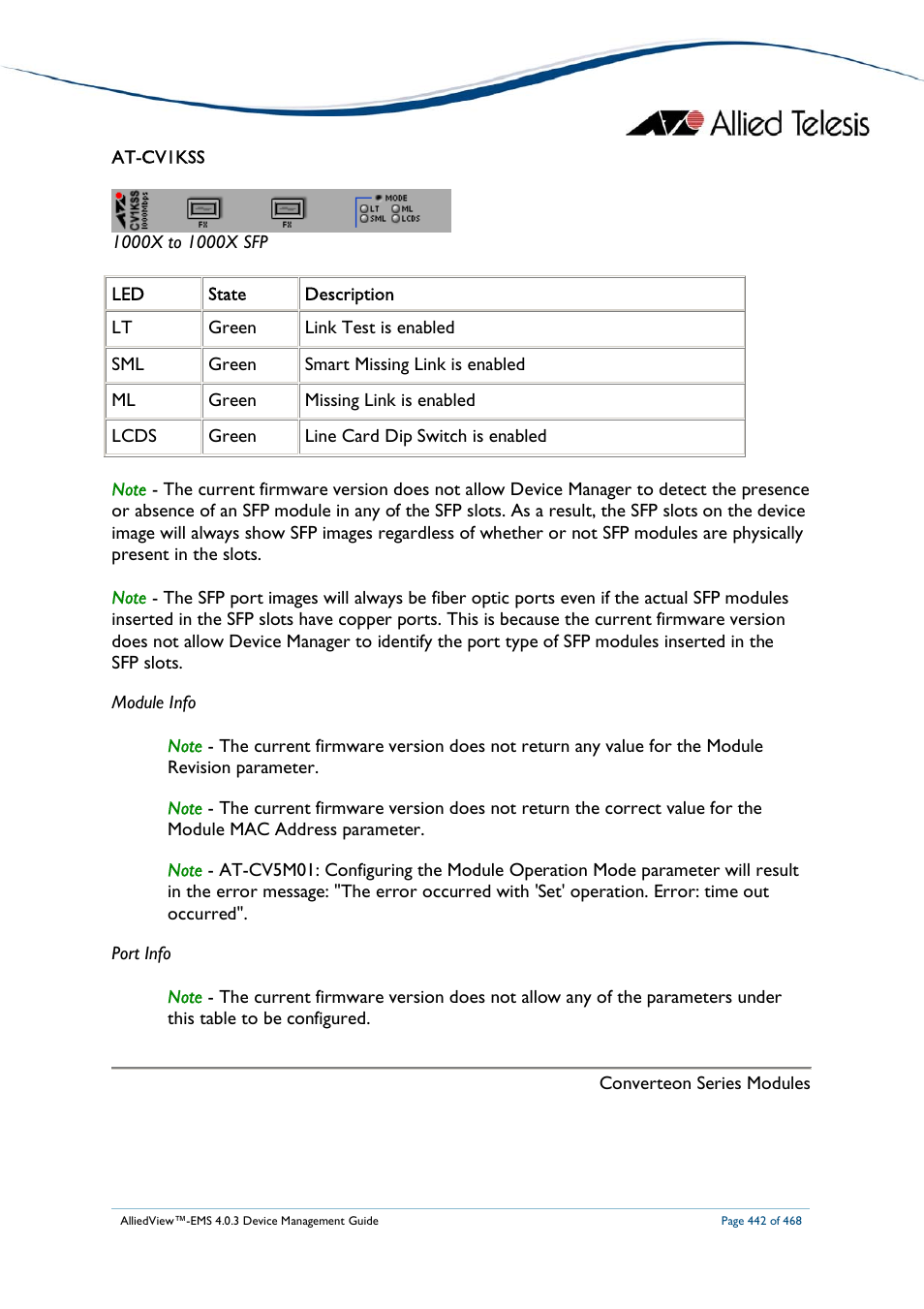Allied Telesis AlliedView-EMS 4.0.3 Device-Management User Manual | Page 442 / 468