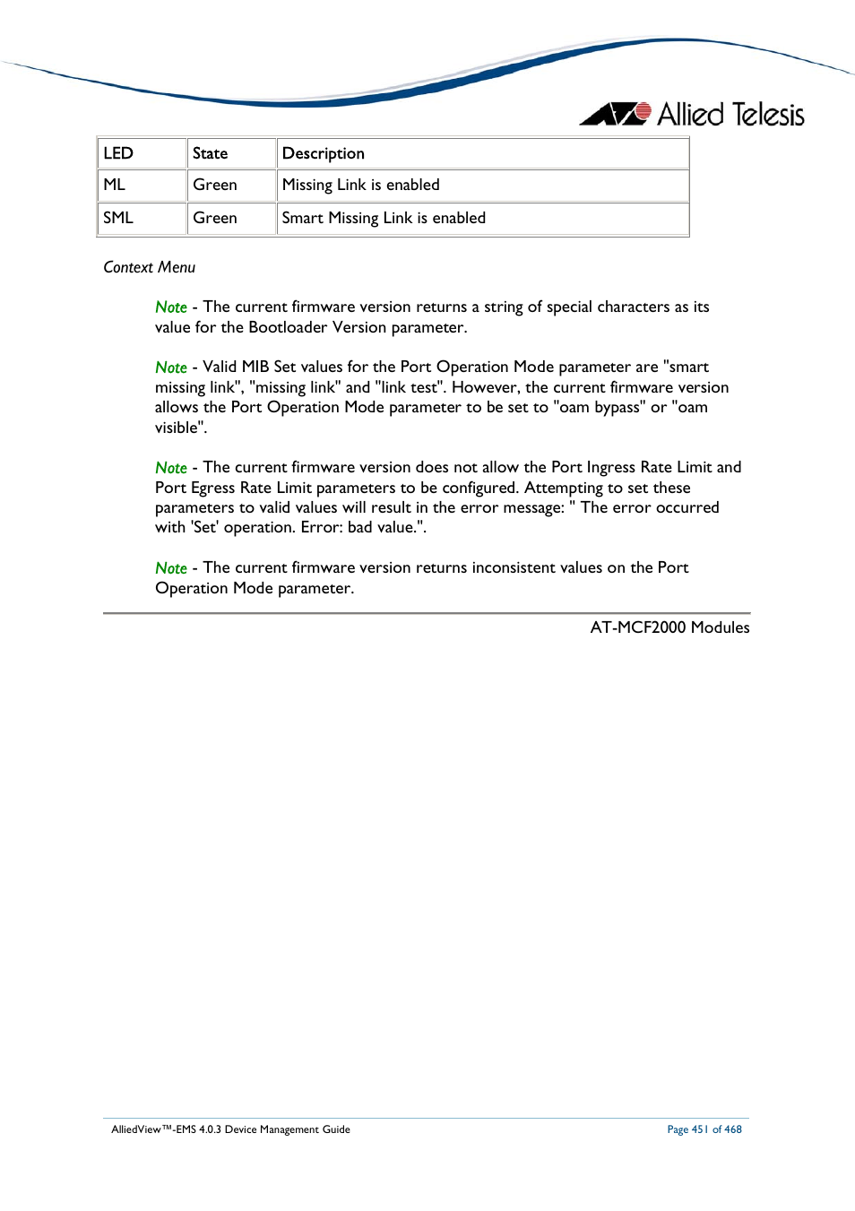 Allied Telesis AlliedView-EMS 4.0.3 Device-Management User Manual | Page 451 / 468